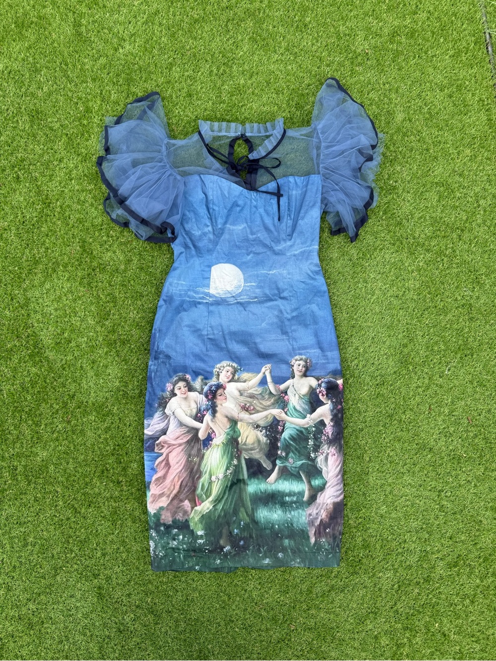 Kitten D’Amour La Luna Wiggle Dress Blue Tulle Limited Edition 198/300 AU 10